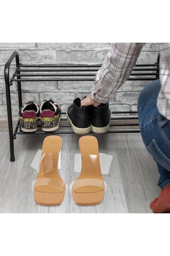 1 Pair of Transparent Heels for Women Comfortable Wearing Fashionable Design PVC Summer Wear