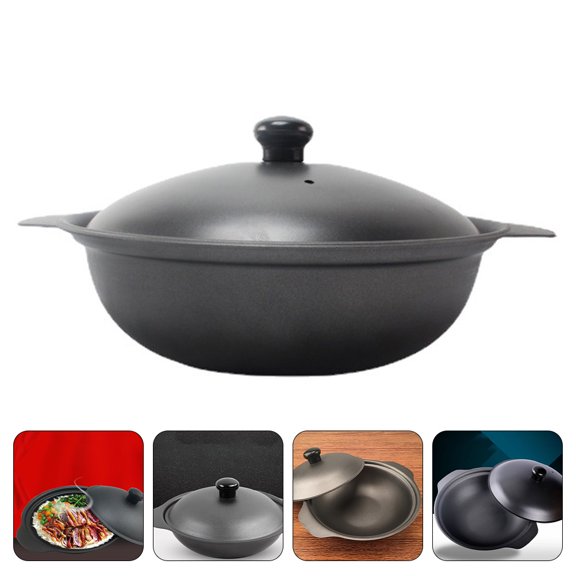 LOLIPPYY Yellow Cast Iron Rice Pot with Lid, 1 Pc Cookware for Everyday Household Cooking and Meal Preparation