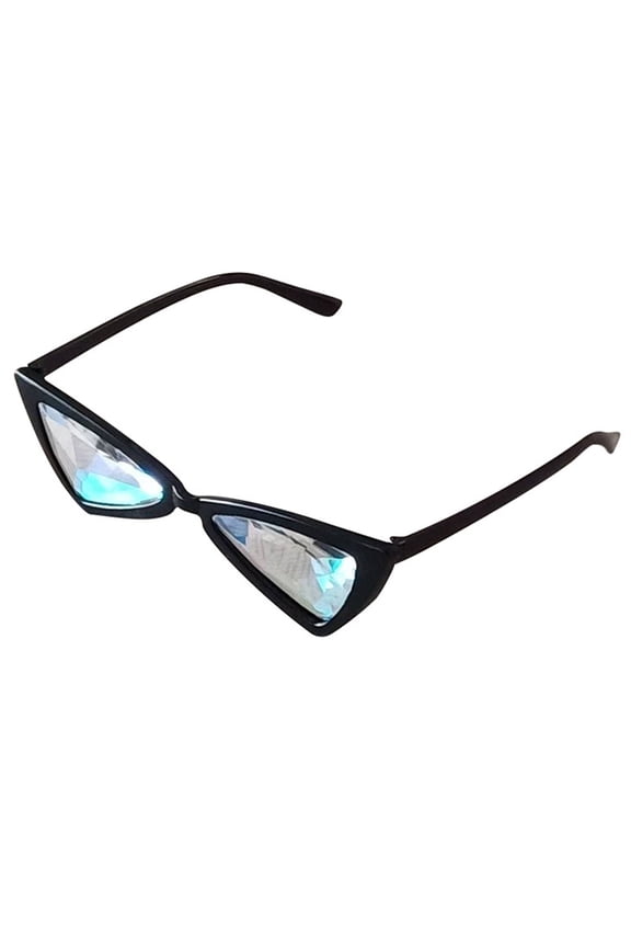 1 Pc Cat Eye Sunglasses Creative Polygonal Eyeglasses Anti-UV Glasses Eyewear for Female Male (Black)