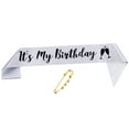thumbnail image 1 of LOLIPPYY 1 Pc Glitter Cloth Shoulder Sash - It's My Birthday Party Favor Sash for Celebration, 1 of 6