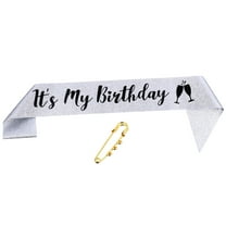 LOLIPPYY 1 Pc Glitter Cloth Shoulder Sash - It's My Birthday Party Favor Sash for Celebration