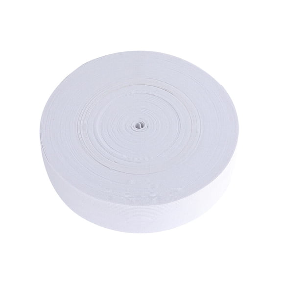 LOLIPPYY 1 Roll 40m White Flat Elastic Band for Sewing, Stretch Nylon Webbing Trim, Garment Accessory, Clothing Supplies