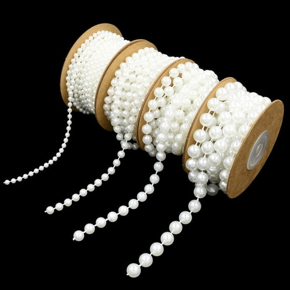 LOLIPPYY 1 Roll Bead String White Decorative Chain for Jewelry Making Supplies Women's Diy Projects