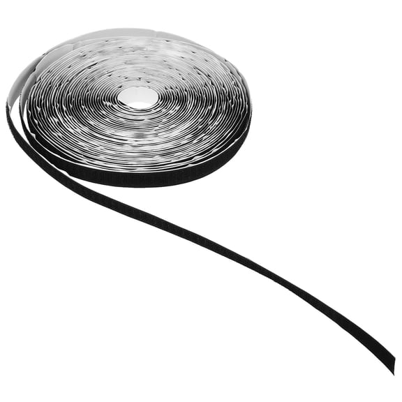 LOLIPPYY 1 Roll Double Sided Fastening Tape Nylon Black Reusable For Office Use