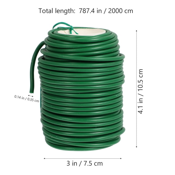 LOLIPPYY 1 Roll Garden Wire Ties for Branch Tying Green TPR Iron for Home Use