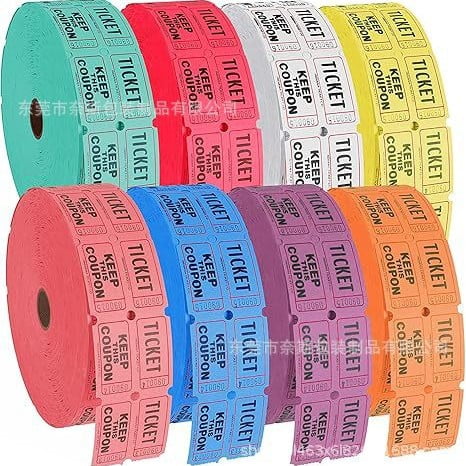 LOLIPPYY Double Raffle Tickets Roll - 1 Roll with 2000 Tickets for Events, Fundraisers, Classroom Rewards & Party Door Prizes