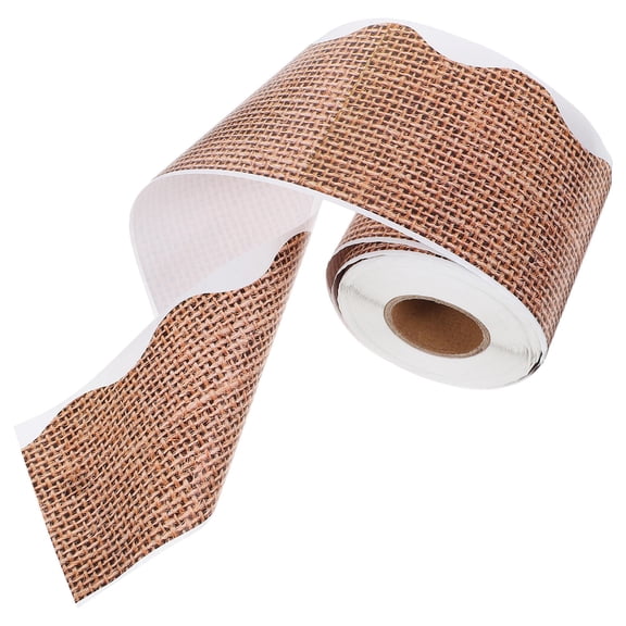 LOLIPPYY 1 Roll Scalloped Border Stickers for Bulletin Boards Light Brown