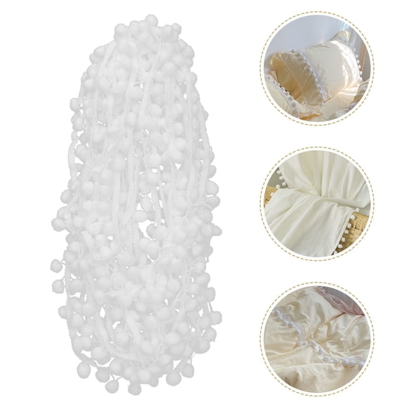 LOLIPPYY 1 Roll Thick Fabric Trim for Curtains White Decorative for DIY Projects