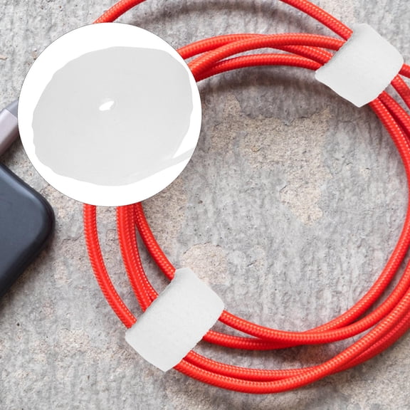 LOLIPPYY 1 Roll Tie Wraps Reusable White Polyester Cord Management Ties for Electronics