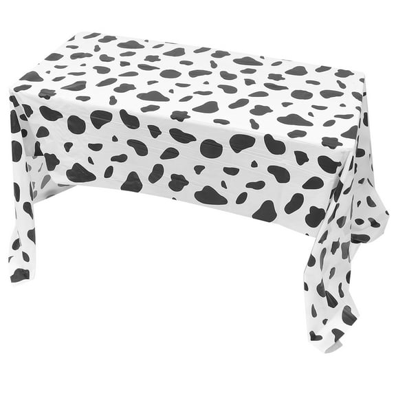 LOLIPPYY Disposable Tablecloth Set, 2 Pcs Cow Pattern Printed Table Covers, Assorted Colors for Parties and Events