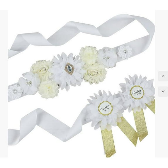LOLIPPYY 1 Set Baby Shower Sash: Floral Pregnancy Support Belt - Adjustable Maternity Sash For Baby Shower Bridal Party And Photoshoot Accessories