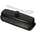 thumbnail image 1 of LOLIPPYY 1Set French Butter Crock Black Covered Butter Dish with Cutter for Kitchen Storage, 1 of 8