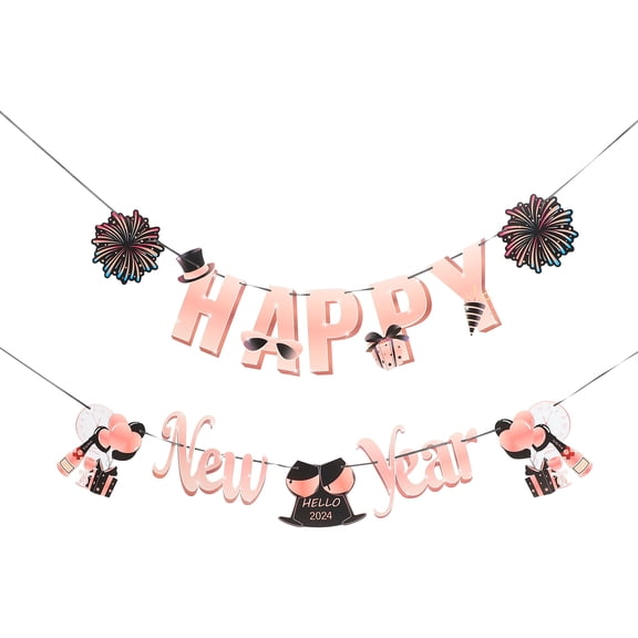 LOLIPPYY 1 Set Celebration Decorations Paper Banner for New Year Eve Gathering