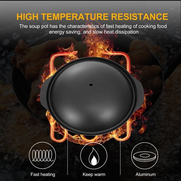 LOLIPPYY 1 Set Chicken Clay Pot Aluminium Casserole For Soup Making Black