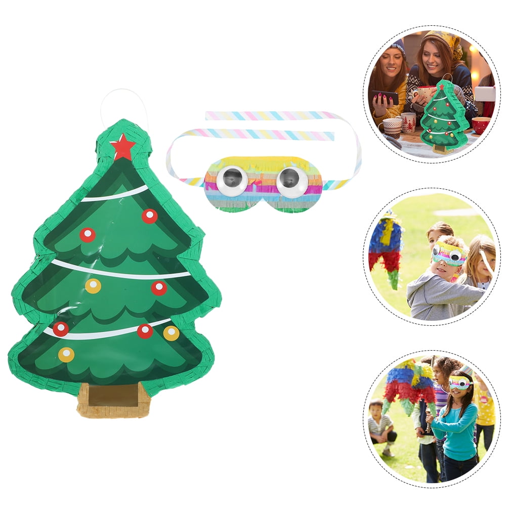 LOLIPPYY 1 Set Christmas Tree Shaped Pinata for Party Decoration and Family Gathering Assorted Color