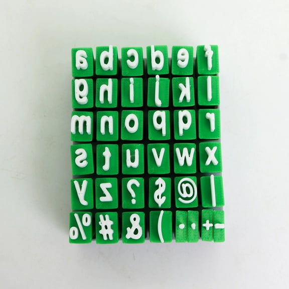 LOLIPPYY Clay Alphabet Stamp Set - Plastic Letter & Symbol Tools for Pottery, Birthday Favors, Crafting