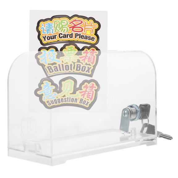 LOLIPPYY 1 Set Clear Acrylic Business Card Holder Portable Storage Box for Donations and Feedback