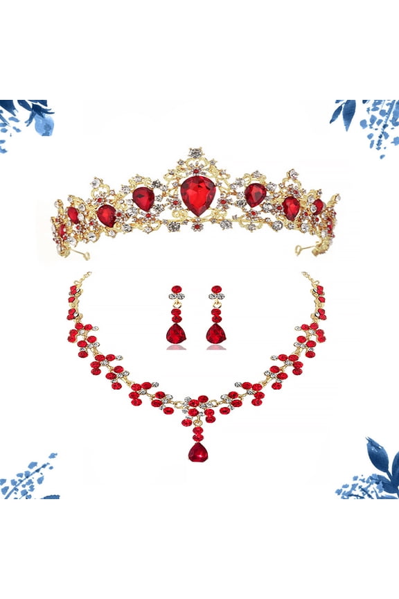 1 Set Costume Jewelry For Women Necklaces Elegant Jewelry Red Accessories For Prom