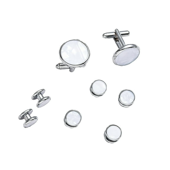 LOLIPPYY 1 Set Cufflinks For Men Cuff Links With Shirt Studs Classic Round Dress Shirt Sleeves Buttons For Formal Business Wedding Party Accessories