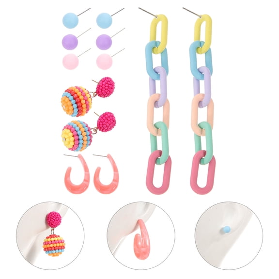 LOLIPPYY Women's Dangling Chain Link Earrings Set, Fashionable Daily Wear Jewelry Accessories