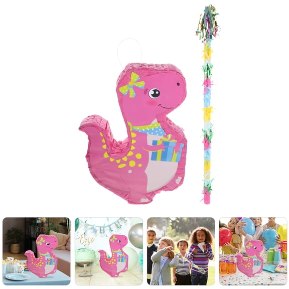 LOLIPPYY 1 Set Dinosaur Birthday Pinata with 3D Design Paper Game Prop for Fiesta Events