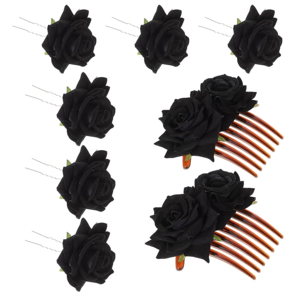 LOLIPPYY 1 Set Hair Comb Decorative with Faux Rose Decor for Bride Wedding