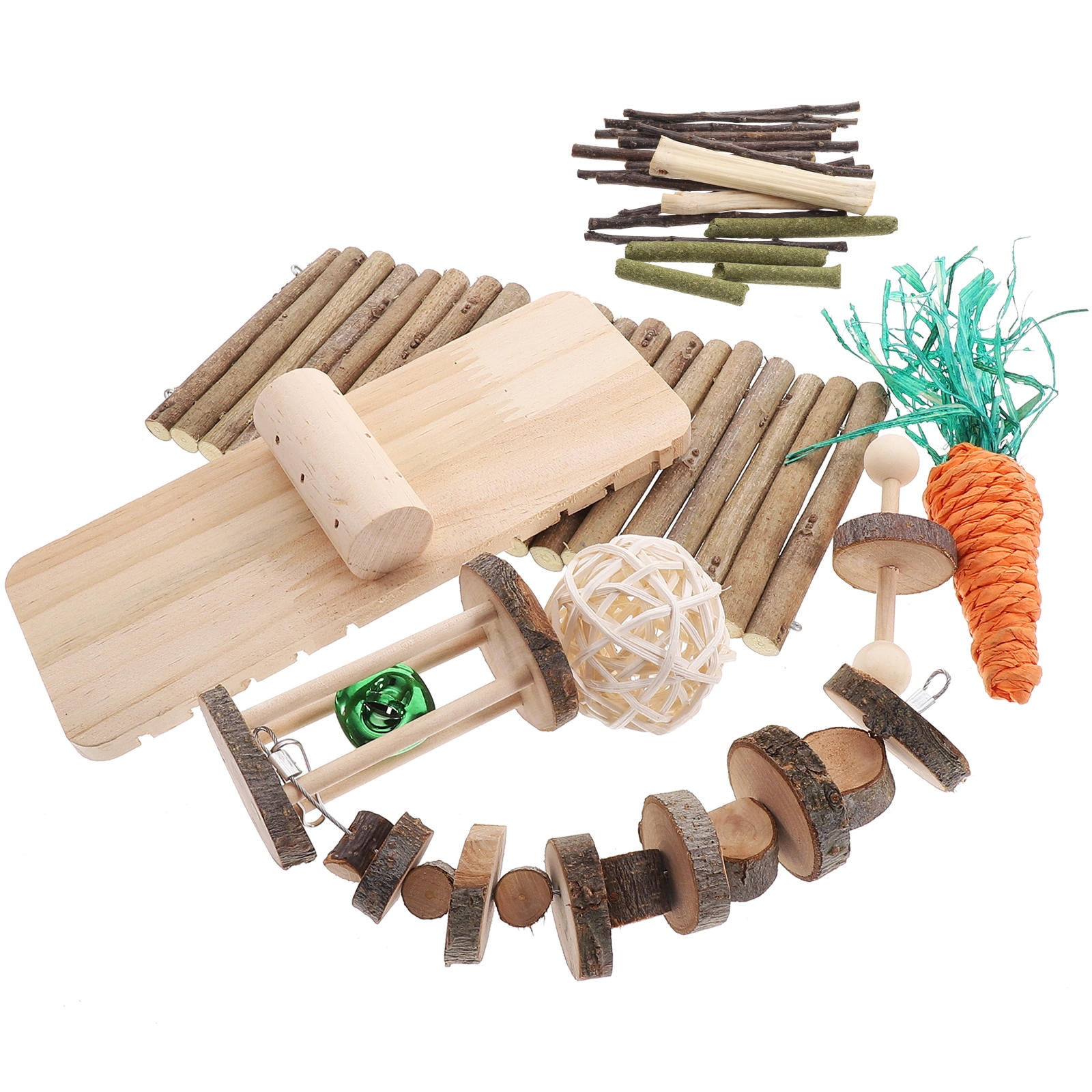LOLIPPYY Hamster Chew Set for Small Pets Molar Exercise Toy Accessories ...