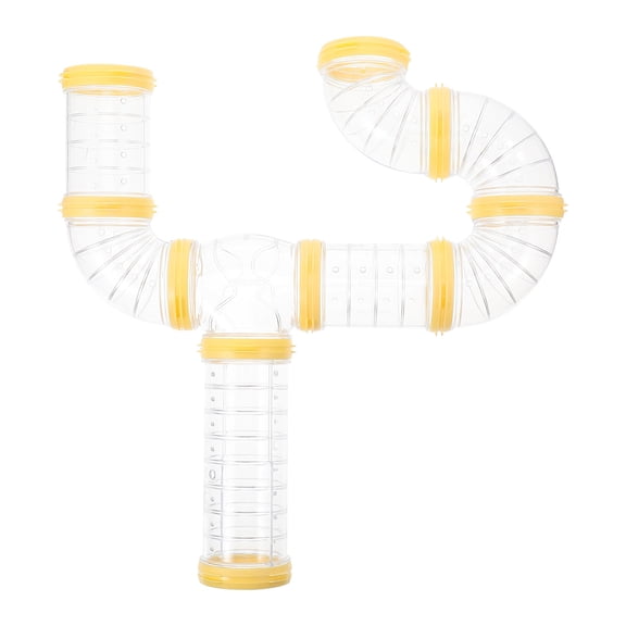 LOLIPPYY Yellow Plastic Hamster Tube Thickened Material for Cage Accessories