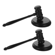 LOLIPPYY Black Wooden Judge Gavel Set for Courtroom Use, Judicial Hammer with Sound Block