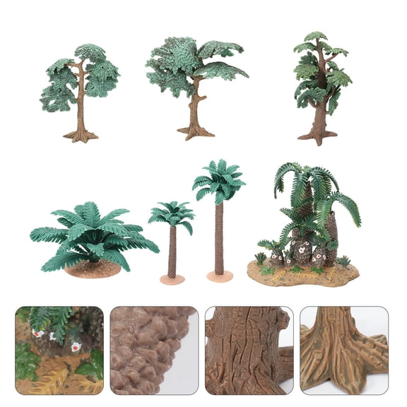 LOLIPPYY Set of Realistic Green Plastic Model Trees for Crafts, Home, Office Decoration, Detailed Miniature Scenery Trees 6.5cm