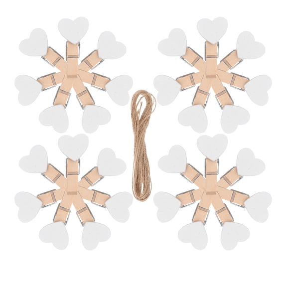 LOLIPPYY 1 Set Love Photo Clip Wood String With Pegs For DIY Crafts Birthday Decor