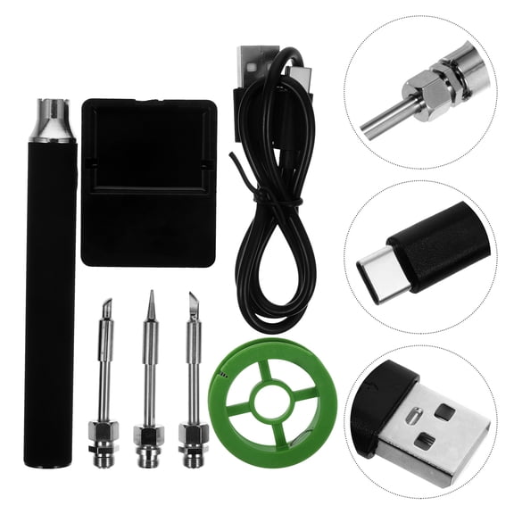 LOLIPPYY 1 Set Low Voltage Soldering Iron Black Aluminum Alloy for DIY Hand Soldering Projects Back to School