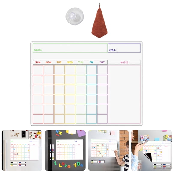 LOLIPPYY 1 Set Magnetic Write And Wipe Boards With Cloth Assorted Color Magnetic Design Friends