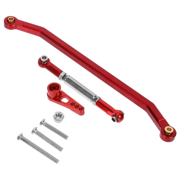 LOLIPPYY 1 Set Metal Adjustable Steering Link for RC Car Accessories Precision Steering Red