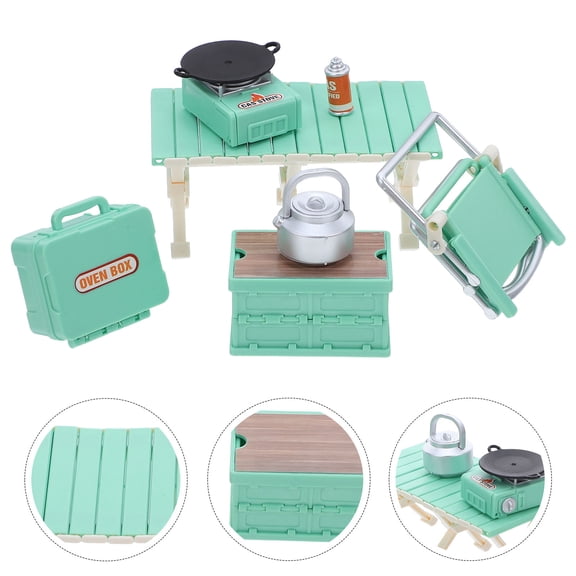 LOLIPPYY 1 Set Miniature House Kit Dollhouse Model Green Plastic Role-playing Family Activities