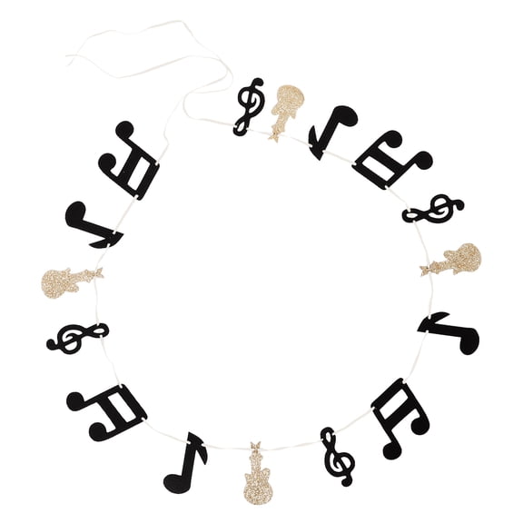 LOLIPPYY 1 Set Music Theme Garland Banner Assorted Color for Rock Theme Party