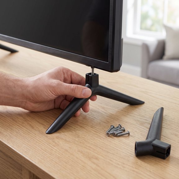 LOLIPPYY Black TV Stand Replacement Base Set and Balanced Placement, Compatible with Home Televisions