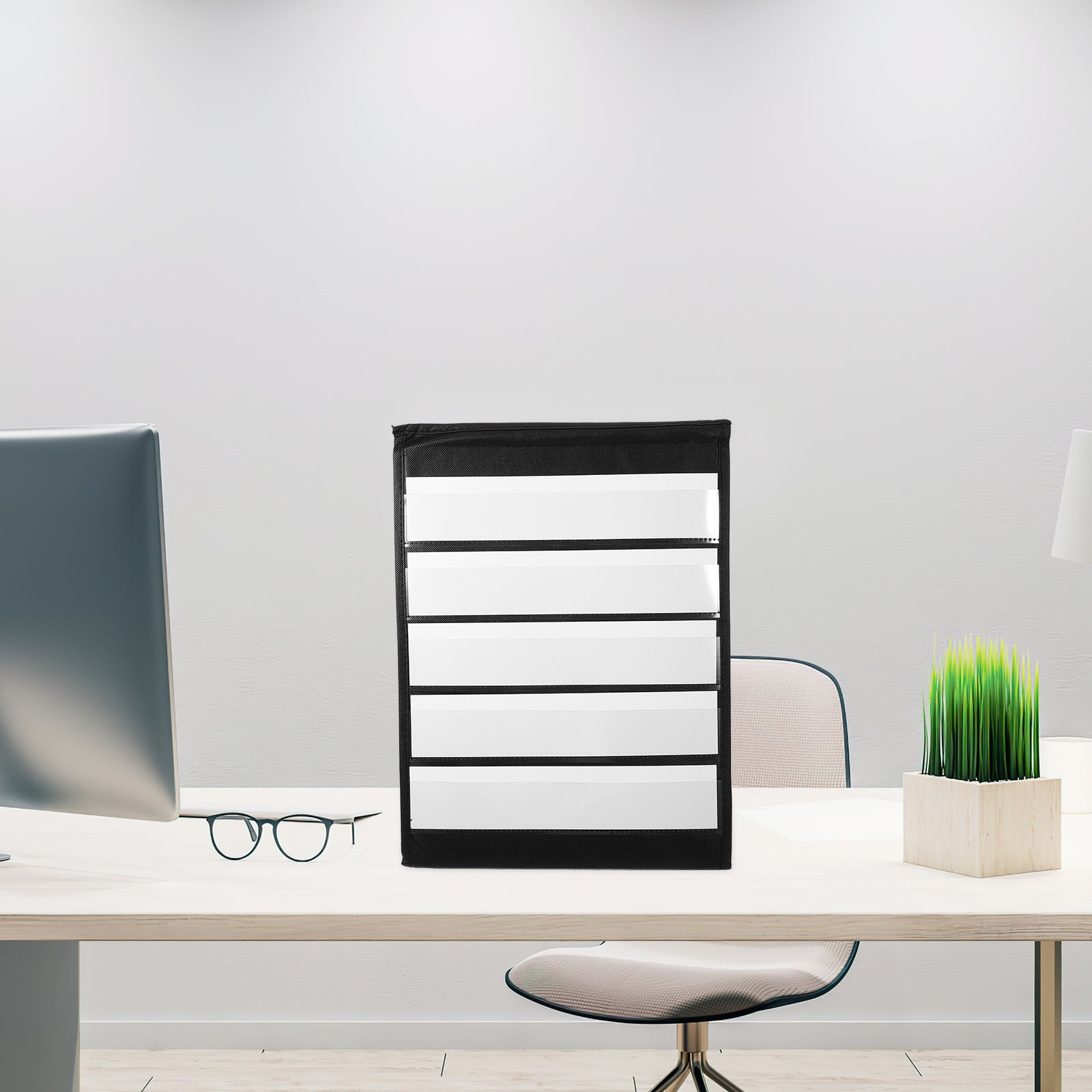 LOLIPPYY Pocket Chart Set for Classroom Use, Black PVC Teaching Aid for ...