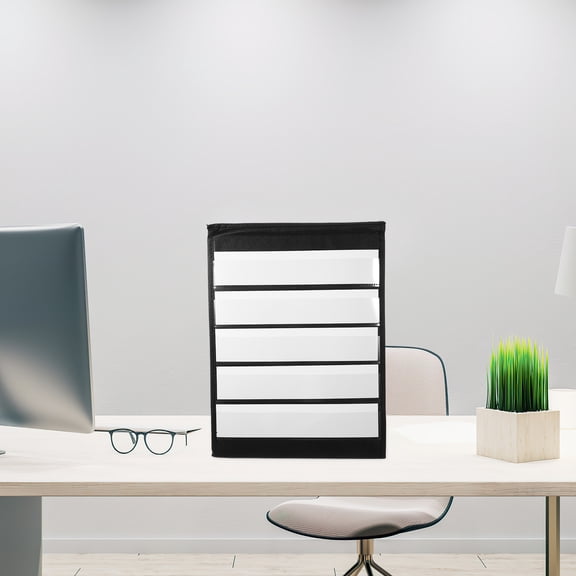 LOLIPPYY Pocket Chart Set for Classroom Use, Black PVC Teaching Aid for Office and Classroom Organization
