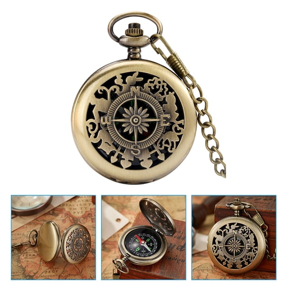 LOLIPPYY 1 Set Outdoor Compass Golden Zinc Alloy Retro Direction Finding