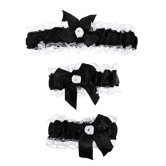 LOLIPPYY 1 Set Party Leg Garter and Collar with Bow, Cosplay Wedding Garter Bracelet Accessory