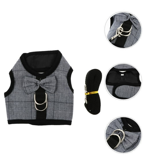 LOLIPPYY 1 Set Pet Harness for Car Black Fabric Bunny Leash Suit for Rabbit