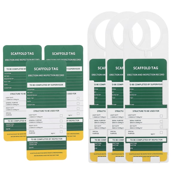 LOLIPPYY 1 Set Clear Multi Safety Tags for Scaffolding, Moisture-Resistant Nylon PA Labels for Construction Safety