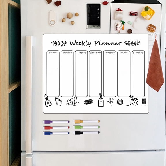 LOLIPPYY 1 Set Schedule Board White PVC Simple Design for Adults