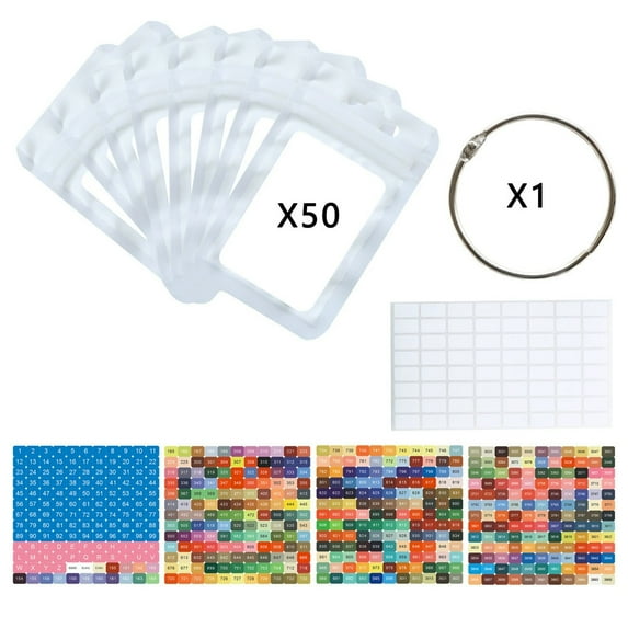 LOLIPPYY Clear Self-Sealing Storage Pouches Set with Numbered White Stickers and Keyrings for Beads Craft Supplies