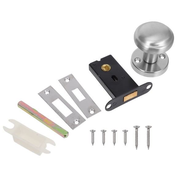 LOLIPPYY 1 Set Silver Door Handle Hardware and Locks Internal for Home Security