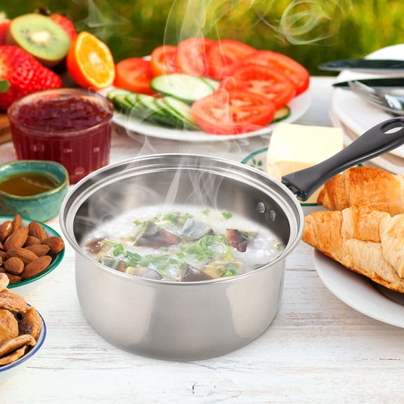 LOLIPPYY Small Stainless Steel Soup Pot with Lid, Heating Pot for Housewives, Finish, 1 Set