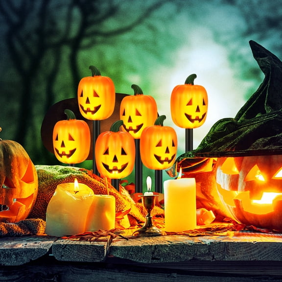 LOLIPPYY 1 Set  Solar Lights Outdoor Decorative Waterproof Pumpkin Shape Solar Lamps