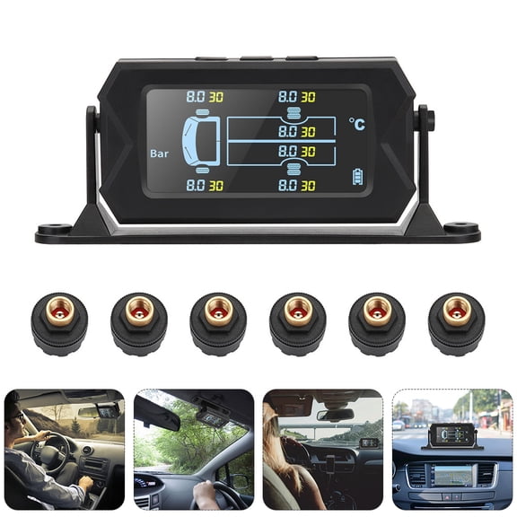 LOLIPPYY 1 Set Truck Tire Monitoring System with USB Charging for 6-wheel Vehicles