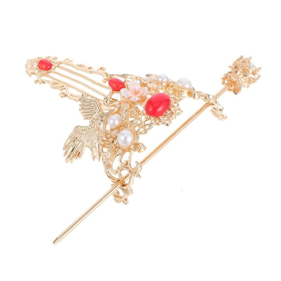 LOLIPPYY 1 Set Vintage Hair Coronet Stick Pin for Women in Golden Metal for Traditional Events